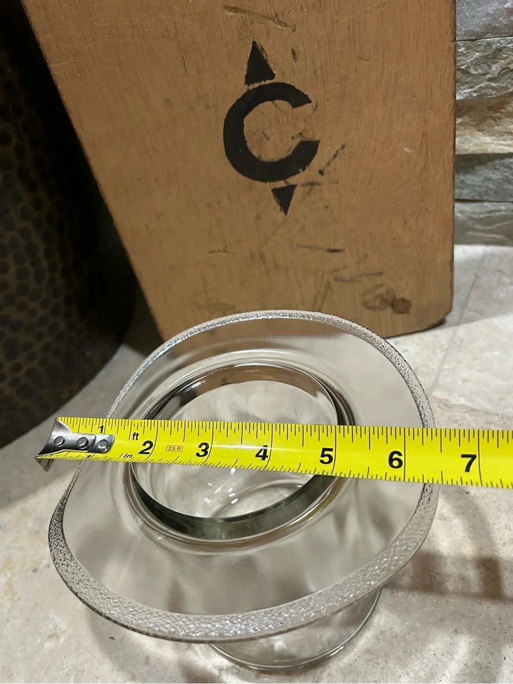 vintage Blenko Clear Glass Too Hat Vase